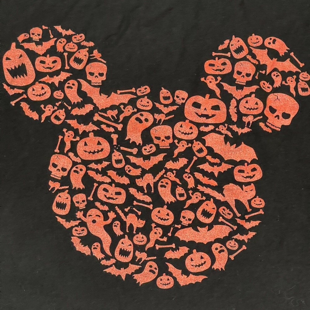 Disney Tultex Halloween Men's Black Short Sleeve Round‎ Neck  T-Shirt Size 2XL
